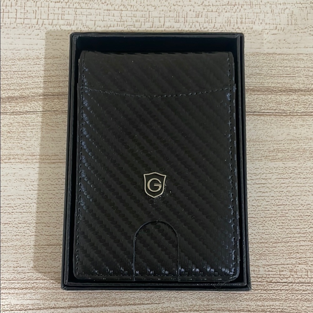 Girxon carbon fiber men's wallet. RFID blocking | Money Clip Lever
